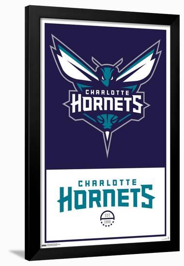 NBA Charlotte Hornets - Logo 21-Trends International-Framed Poster