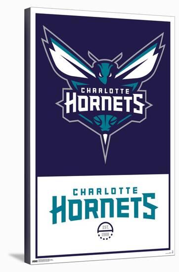 NBA Charlotte Hornets - Logo 21-Trends International-Stretched Canvas