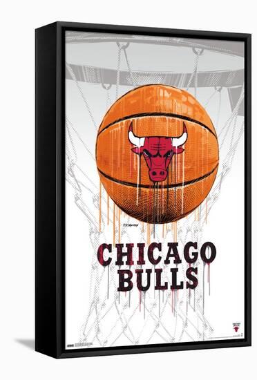 NBA Chicago Bulls - Drip Basketball 21-Trends International-Framed Stretched Canvas