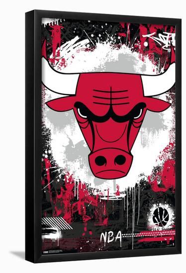 NBA Chicago Bulls - Maximalist Logo 23-Trends International-Framed Poster