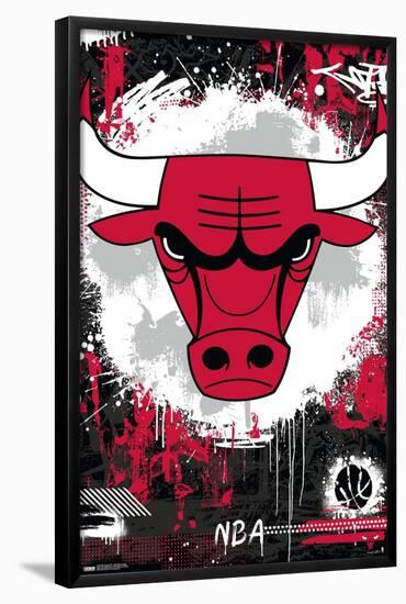 NBA Chicago Bulls - Maximalist Logo 23-Trends International-Framed Poster