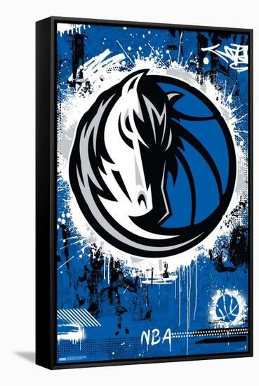 NBA Dallas Mavericks - Maximalist Logo 23-Trends International-Framed Stretched Canvas