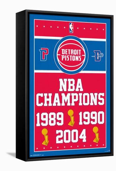 NBA Detroit Pistons - Champions 17-Trends International-Framed Stretched Canvas