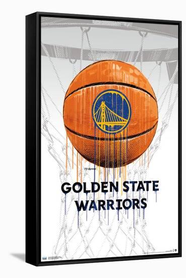 NBA Golden State Warriors - Drip Ball 20-Trends International-Framed Stretched Canvas