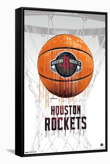 NBA Houston Rockets - Drip Basketball 21-Trends International-Framed Stretched Canvas