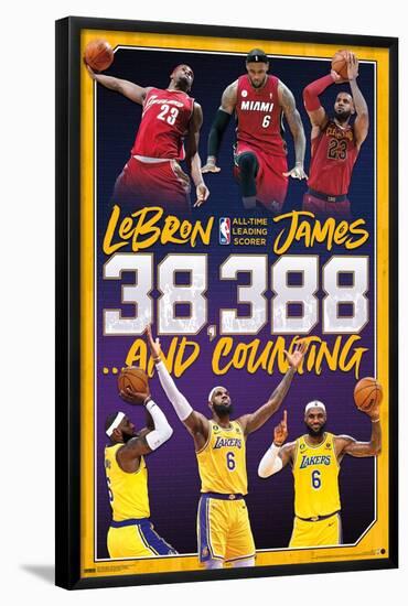 NBA League - LeBron James All-Time Scoring Leader-Trends International-Framed Poster