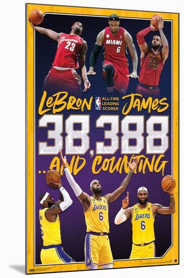 NBA League - LeBron James All-Time Scoring Leader-Trends International-Mounted Poster