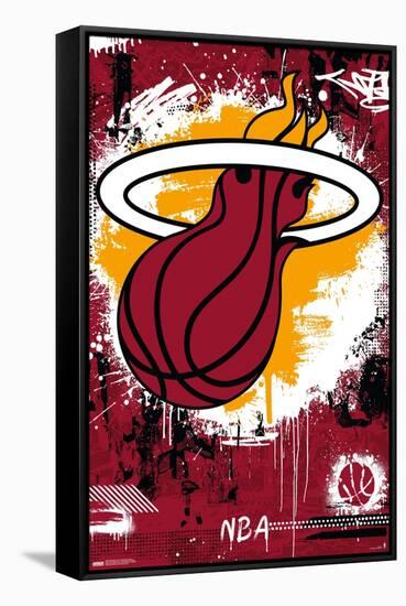 NBA Miami Heat - Maximalist Logo 23-Trends International-Framed Stretched Canvas