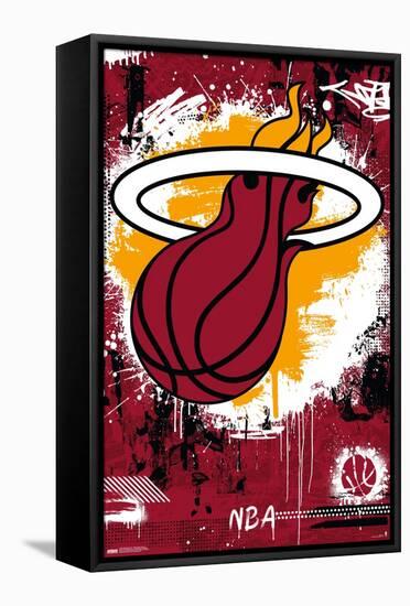 NBA Miami Heat - Maximalist Logo 23-Trends International-Framed Stretched Canvas