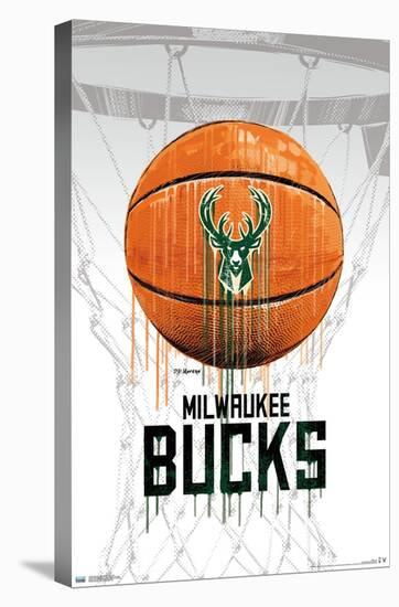 NBA Milwaukee Bucks - Drip Ball 20-Trends International-Stretched Canvas