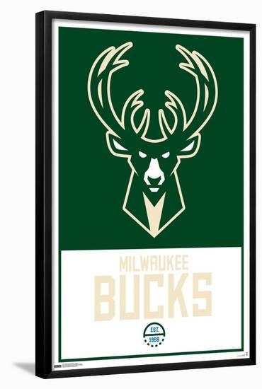 NBA Milwaukee Bucks - Logo 21-Trends International-Framed Poster
