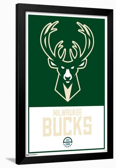 NBA Milwaukee Bucks - Logo 21-Trends International-Framed Poster