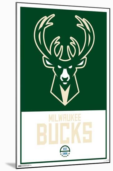 NBA Milwaukee Bucks - Logo 21-Trends International-Mounted Poster