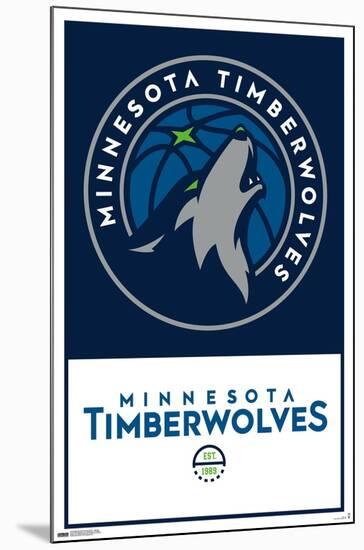 NBA Minnesota Timberwolves - Logo 21-Trends International-Mounted Poster