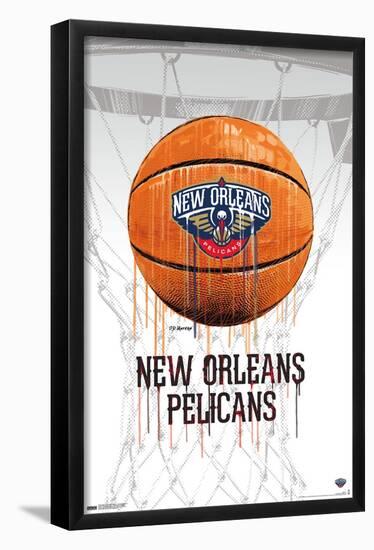 NBA New Orleans Pelicans - Drip Basketball 21-Trends International-Framed Poster