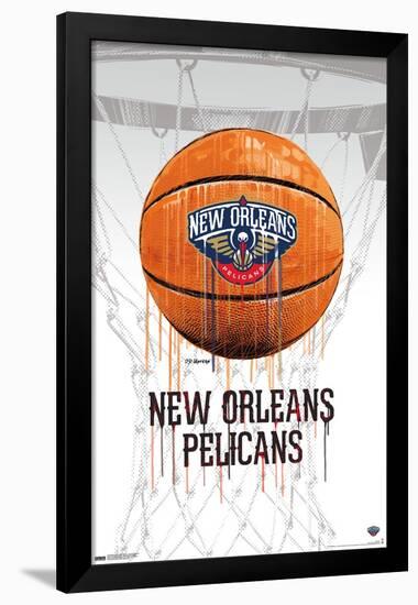 NBA New Orleans Pelicans - Drip Basketball 21-Trends International-Framed Poster