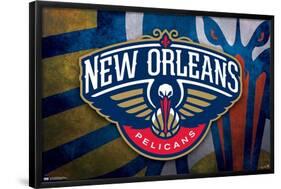 NBA New Orleans Pelicans - Logo 20-Trends International-Framed Poster