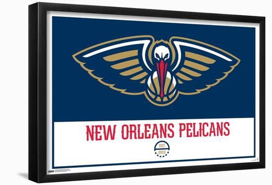 NBA New Orleans Pelicans - Logo 21-Trends International-Framed Poster