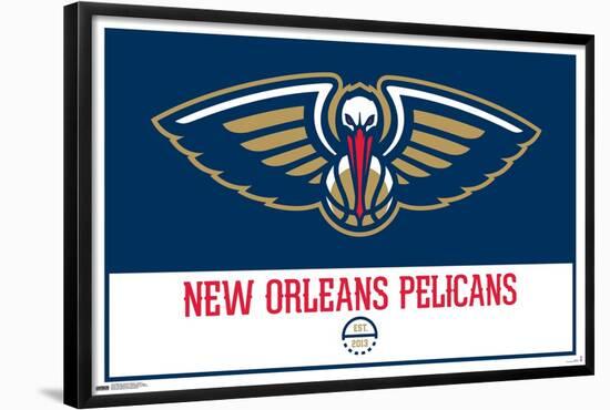 NBA New Orleans Pelicans - Logo 21-Trends International-Framed Poster