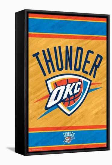 NBA Oklahoma City Thunder - Logo 14-Trends International-Framed Stretched Canvas