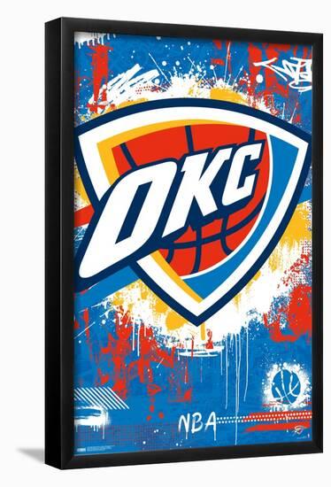 NBA Oklahoma City Thunder - Maximalist Logo 23-Trends International-Framed Poster