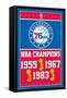 NBA Philadelphia 76ers - Champions 15-Trends International-Framed Stretched Canvas