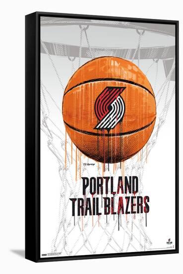 NBA Portland Trail Blazers - Drip Basketball 21-Trends International-Framed Stretched Canvas