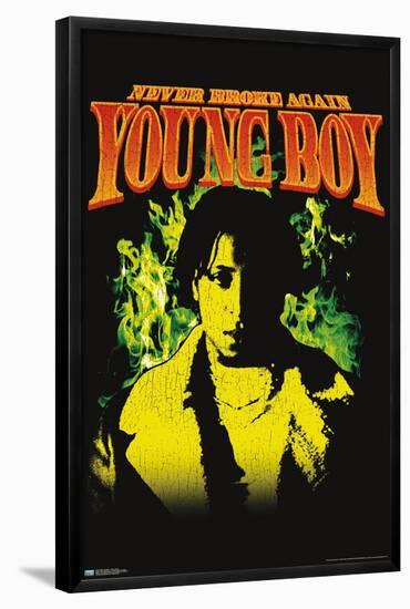 NBA Youngboy - Green Flame-Trends International-Framed Poster