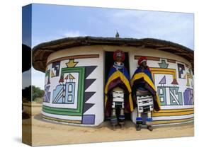 Nbelle (Ndbele) Ladies Outside House, Mabhoko (Weltevre) Nbelle Village, South Africa, Africa-Jane Sweeney-Stretched Canvas