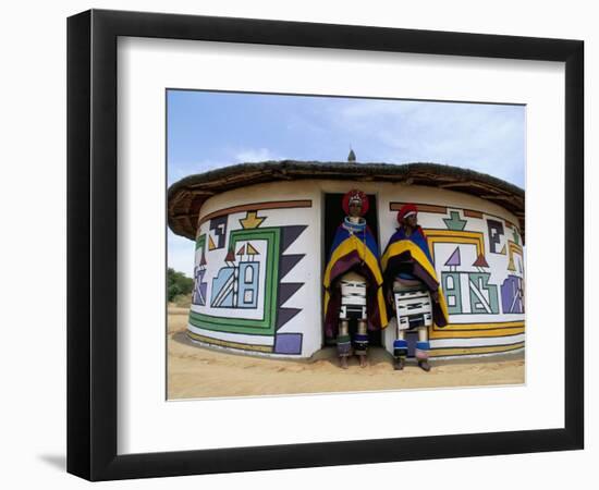 Nbelle (Ndbele) Ladies Outside House, Mabhoko (Weltevre) Nbelle Village, South Africa, Africa-Jane Sweeney-Framed Photographic Print