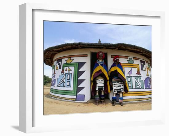 Nbelle (Ndbele) Ladies Outside House, Mabhoko (Weltevre) Nbelle Village, South Africa, Africa-Jane Sweeney-Framed Photographic Print