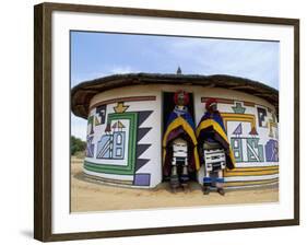 Nbelle (Ndbele) Ladies Outside House, Mabhoko (Weltevre) Nbelle Village, South Africa, Africa-Jane Sweeney-Framed Photographic Print