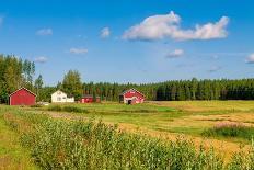 Red Houses in A Rural Landscape-nblx-Stretched Canvas