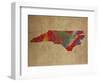 NC Colorful Counties-Red Atlas Designs-Framed Giclee Print