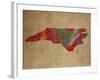 NC Colorful Counties-Red Atlas Designs-Framed Giclee Print