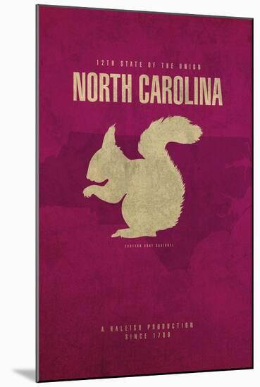 NC State Minimalist Posters-Red Atlas Designs-Mounted Giclee Print