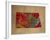 ND Colorful Counties-Red Atlas Designs-Framed Giclee Print