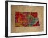 ND Colorful Counties-Red Atlas Designs-Framed Giclee Print