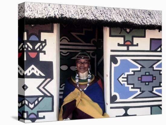 Ndebele Woman Wearing Beads, South Africa-null-Stretched Canvas