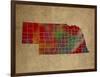 NE Colorful Counties-Red Atlas Designs-Framed Giclee Print