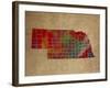 NE Colorful Counties-Red Atlas Designs-Framed Giclee Print