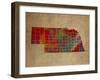 NE Colorful Counties-Red Atlas Designs-Framed Giclee Print