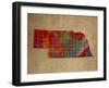 NE Colorful Counties-Red Atlas Designs-Framed Giclee Print