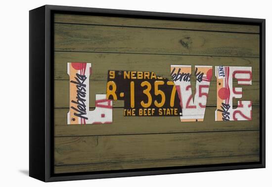 NE State Love-Design Turnpike-Framed Stretched Canvas