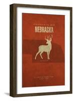 NE State Minimalist Posters-Red Atlas Designs-Framed Giclee Print