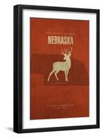 NE State Minimalist Posters-Red Atlas Designs-Framed Giclee Print