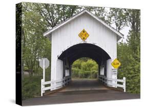 Neal Lane Covered Bridge, Jacksonville, Oregon, USA-William Sutton-Stretched Canvas