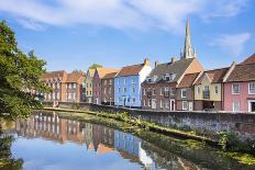 Narrow street Quayside and bright painted houses by the River Wensum, Norwich, Norfolk, East Anglia-Neale Clark-Photographic Print