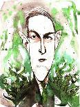 American horror and science fiction writer Howard Phillips Lovecraft; caricature-Neale Osborne-Giclee Print