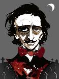 Edgar Allan Poe - colour caricature-Neale Osborne-Giclee Print